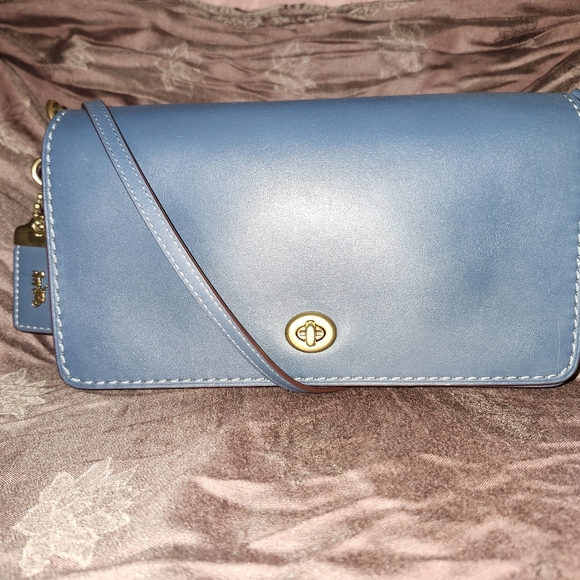 Coach Handbags - COACH Dinky 1941 Cornflower Blue Glove Tanned Leather Crossbody